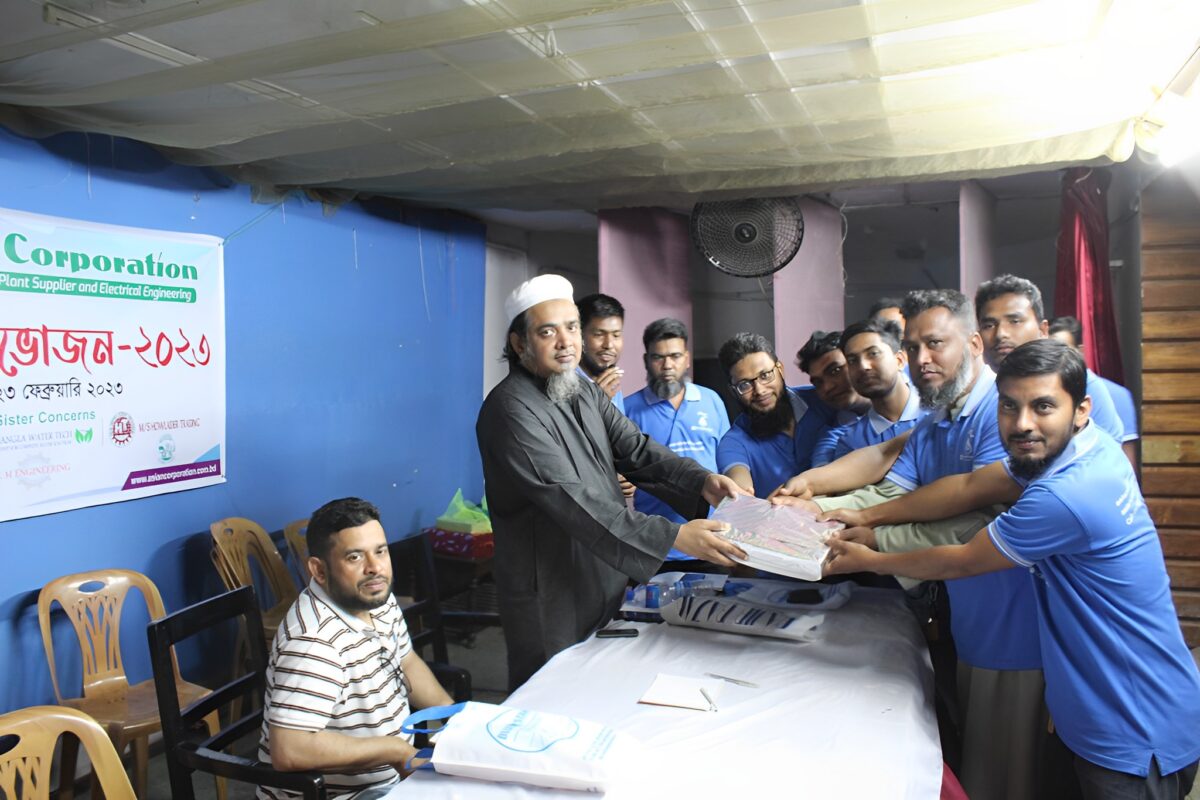 Chairman sir is receiving gifts on behalf of all staff