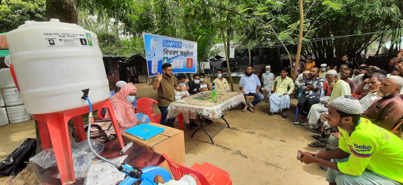 Distribution time in Sent Martin, Cox-Bazar. And briefing to people/user about Sawyer Filter.