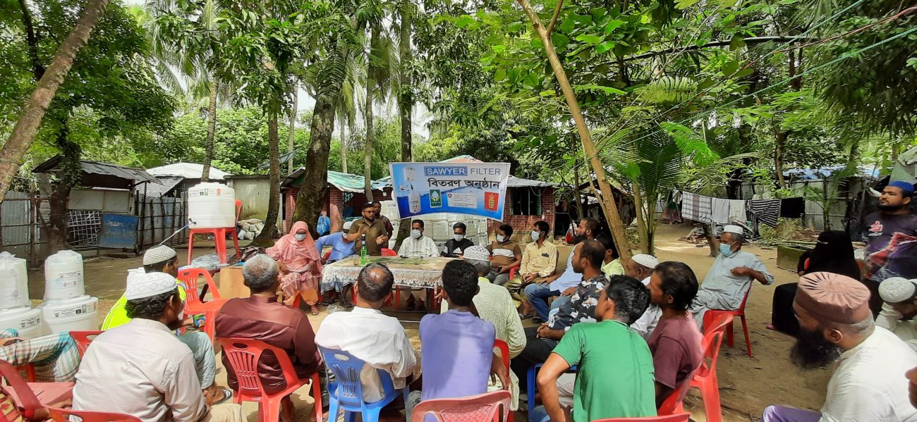 Distribution time in Sent Martin, Cox-Bazar. And briefing to people/user about Sawyer Filter.