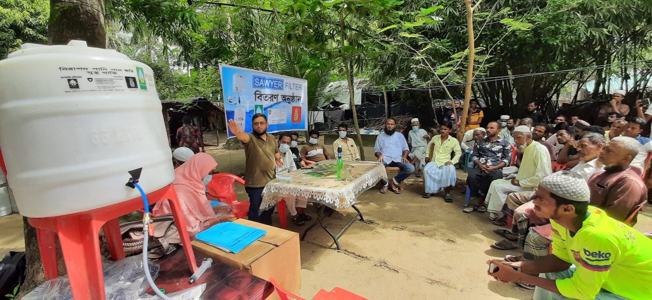 Distribution time in Sent Martin, Cox-Bazar. And briefing to people/user about Sawyer Filter.